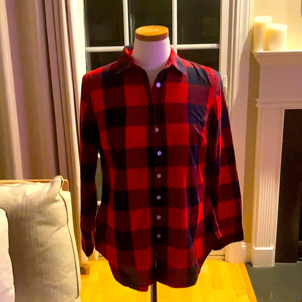 Crown&Ivy plat shirt black/red size S